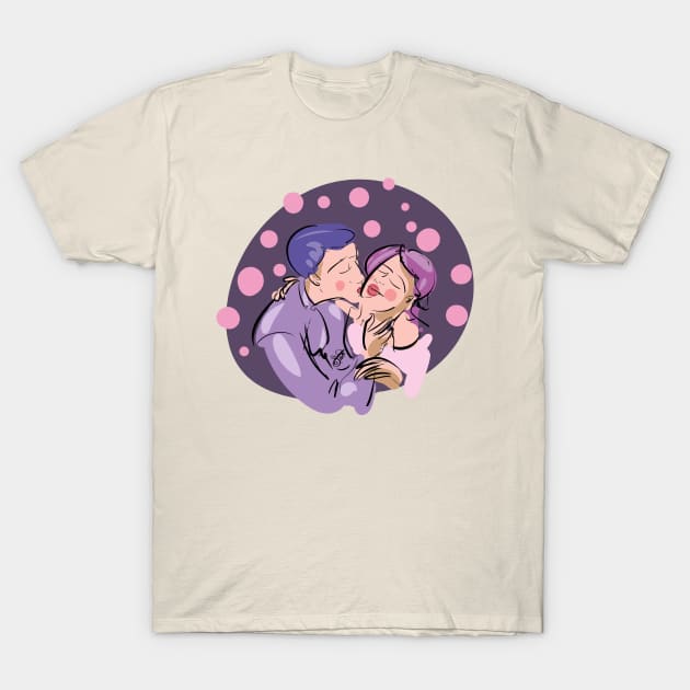 Couple Kissing T-Shirt by florista_designs